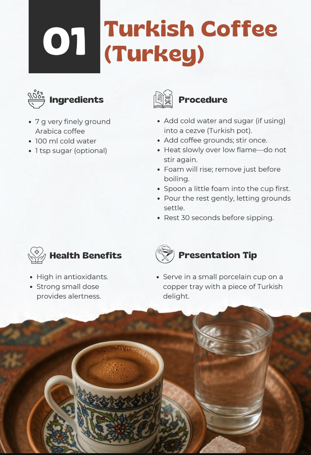 Turkish Coffee sample recipe page